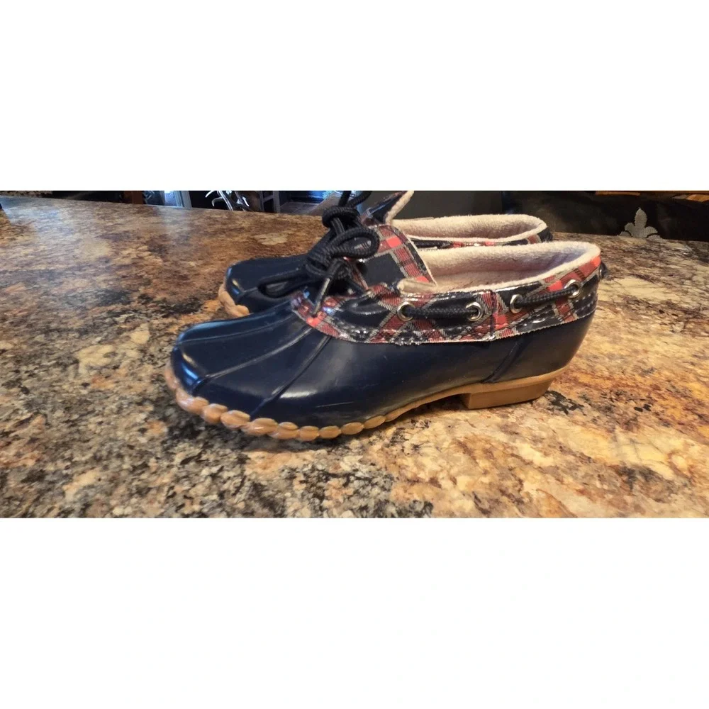 Sperry Kids 3m Duckie Girls Plaid Duck Slip-on, Lined, Fall, Rain Gear,